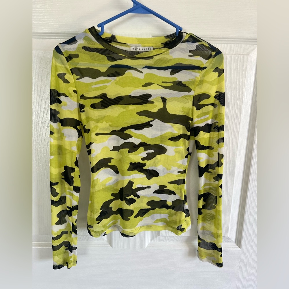 Size small camouflage see through Long sleeves top